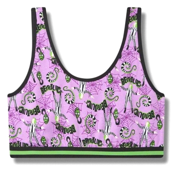 ♥️NWT VINTAGE TORRID BRALETTE - BEETLEJUICE WIRELESS SCOOP SPORTS BRA PLUS SIZE - Picture 13 of 15